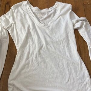 Classic White V-Neck Women's Top